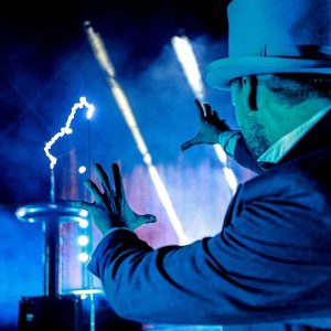 pyroterra tesla coil magical fountain lightshow